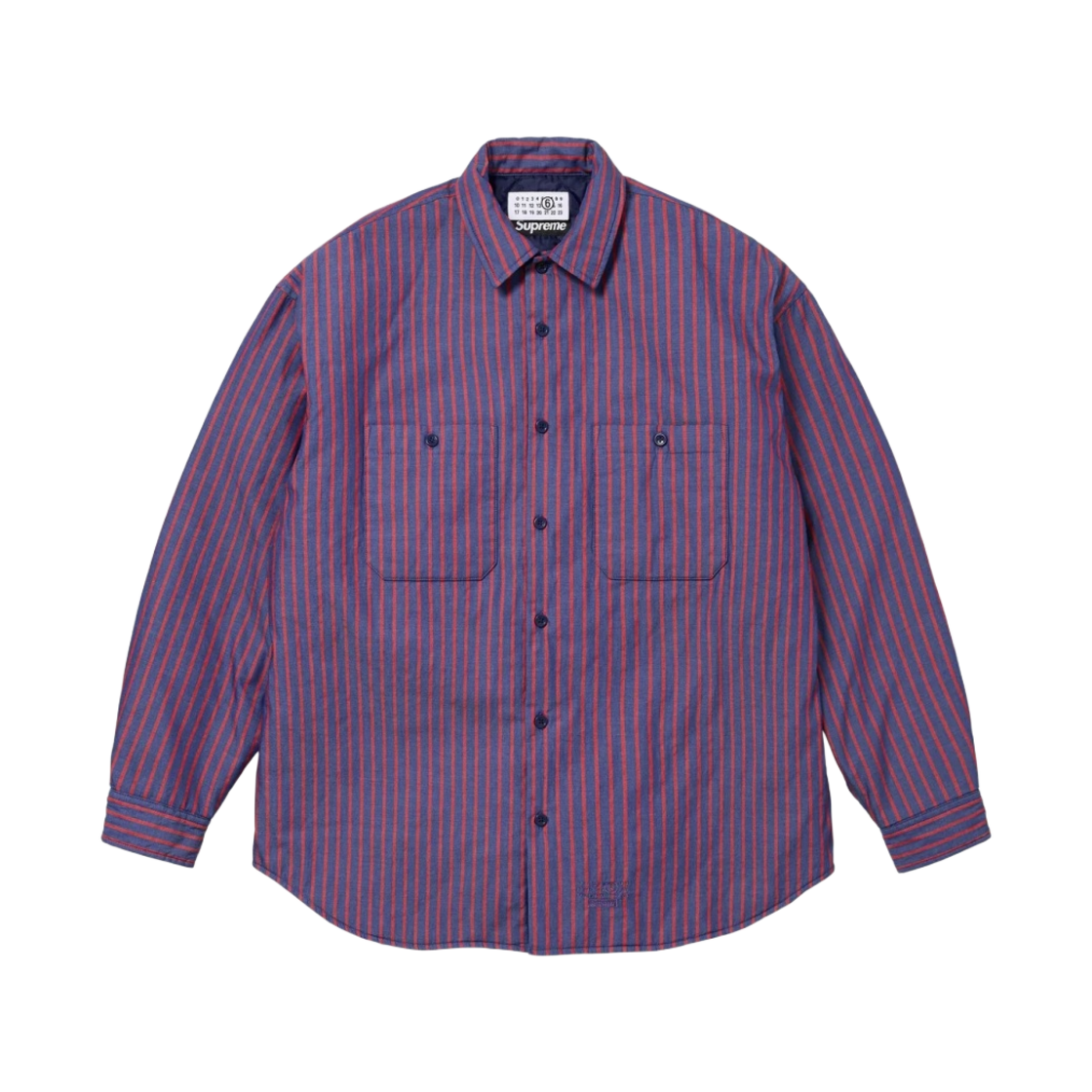 슈프림 x MM6 메종 마르지엘라 패디드 셔츠 스트라이프 - 24SS
