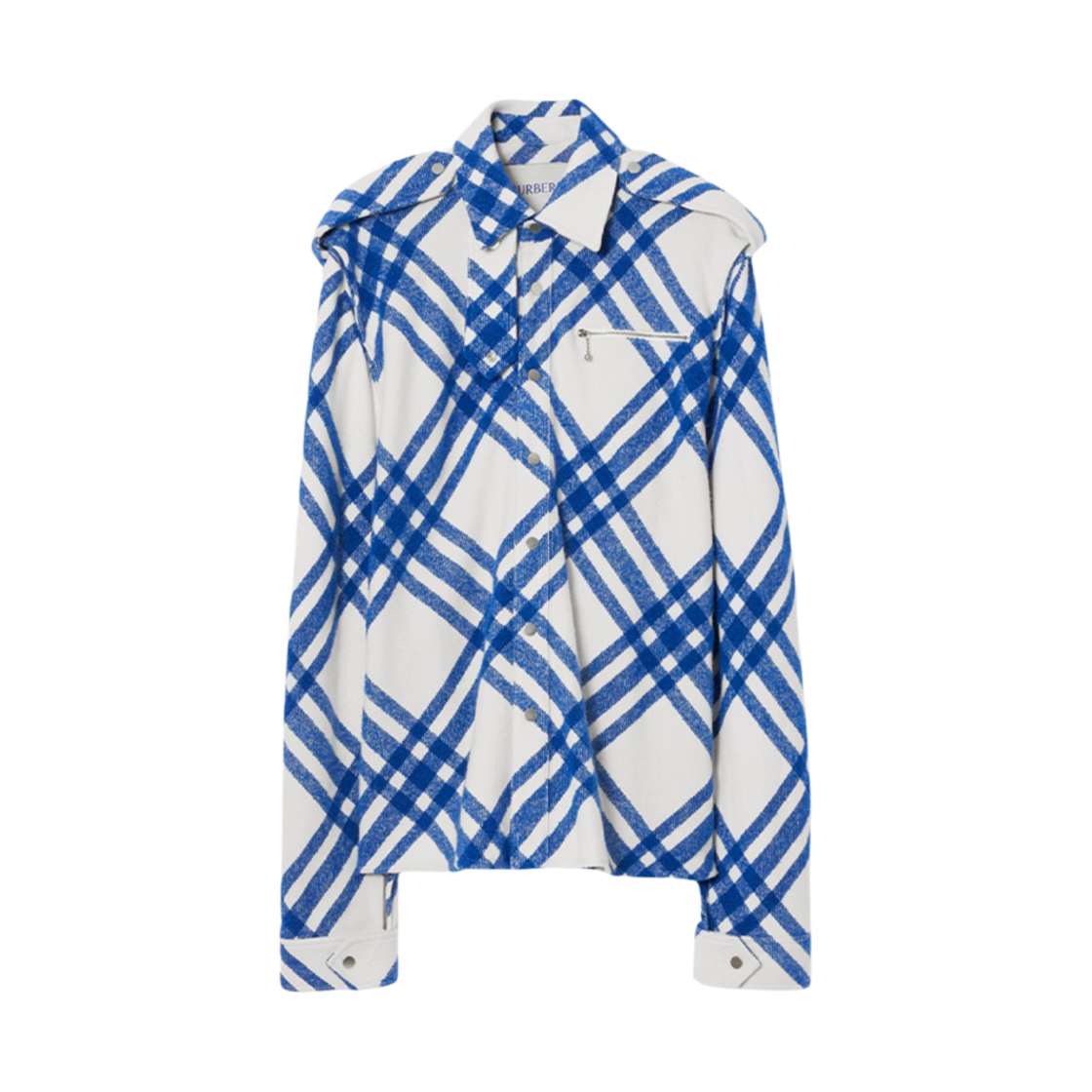 8078865 Burberry Check Wool Blend Overshirt Knight