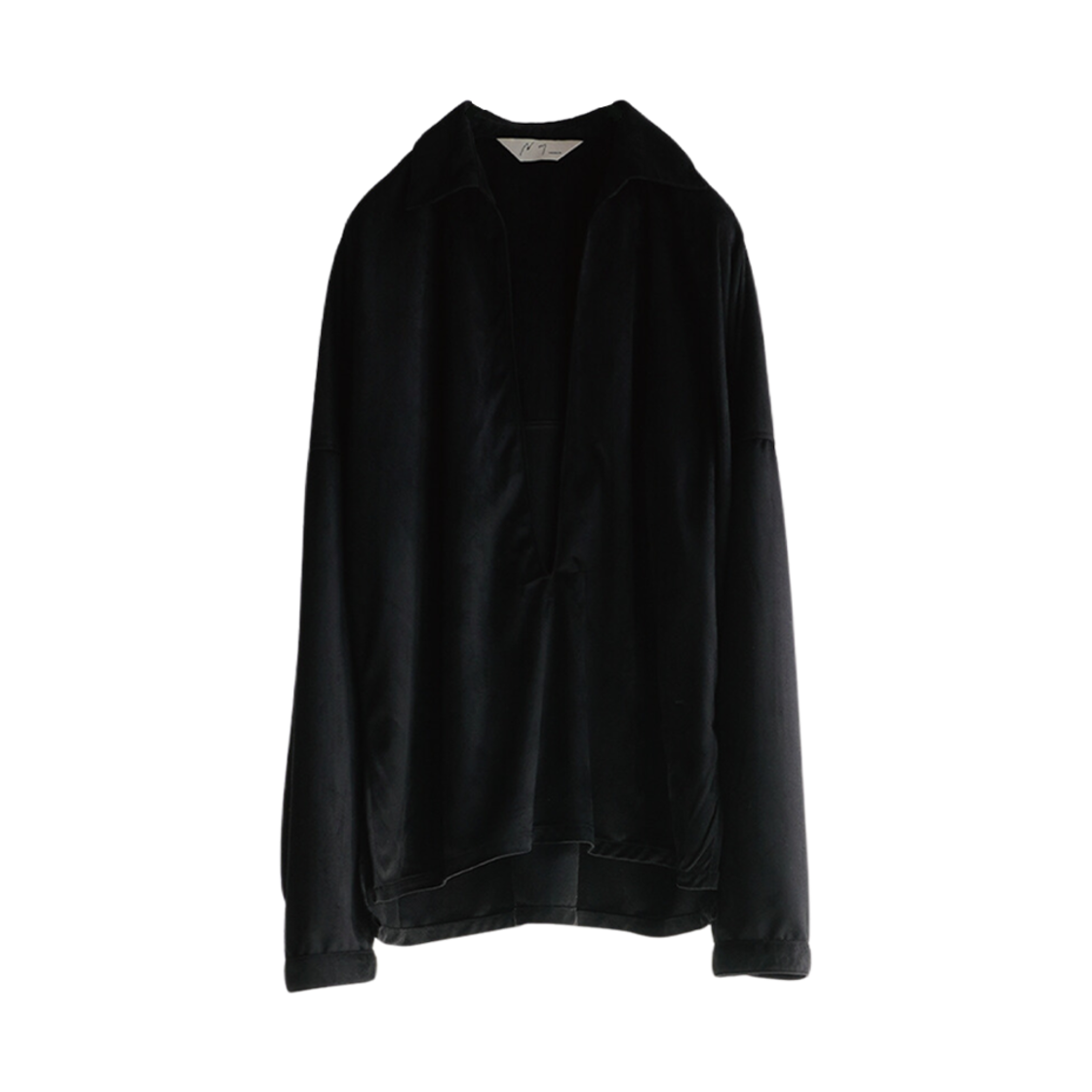 ANC-SH27 Ancellm Vegan Leather Skipper Shirt Black