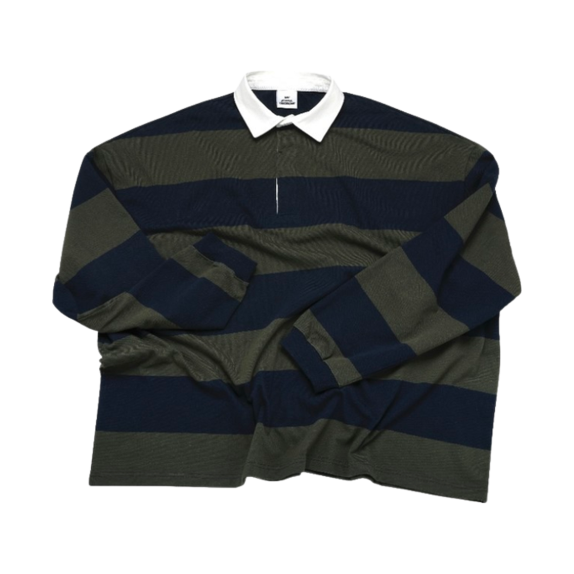 엠제이디 오버사이즈 스트라이프 럭비 셔츠 카키(MJD Oversized Stripe Rugby Shirt Khaki)