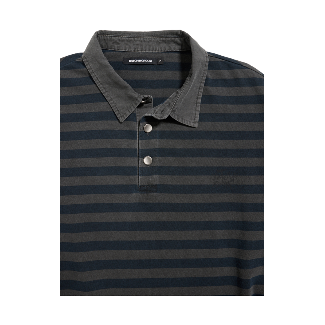 해칭룸 빈티지 스트라이프 폴로 티셔츠 다이드 블루(Hatchingroom VTG Stripe Polo T-Shirt Dyed Blue) - 3