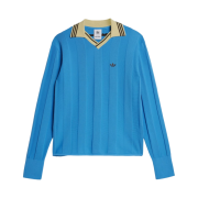 Adidas x Wales Bonner Knit Long Sleeve Football T-Shirt Lucky Blue - US Sizing