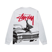 Stussy Beat Crazy LS T-Shirt White