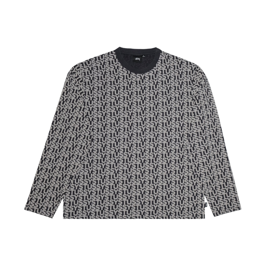 스투시 레터 스트라이프 롱슬리브 크루 블랙(Stussy Letter Stripe LS Crew Black) - 1