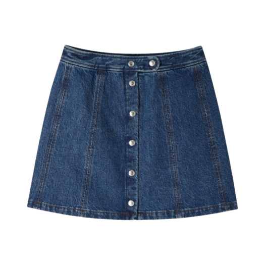 (W) A.P.C. Poppy Denim Skirt Stonewashed Indigo