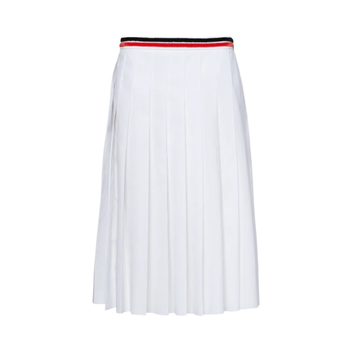 (W) 미우 미우 포플린 스커트 화이트((W) Miu Miu Poplin Skirt White) - 1