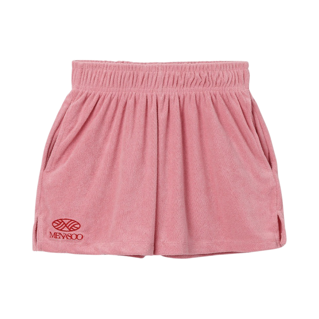 SPT-TRY-PK Menasoo Logo Terry Sweat Shorts Pink