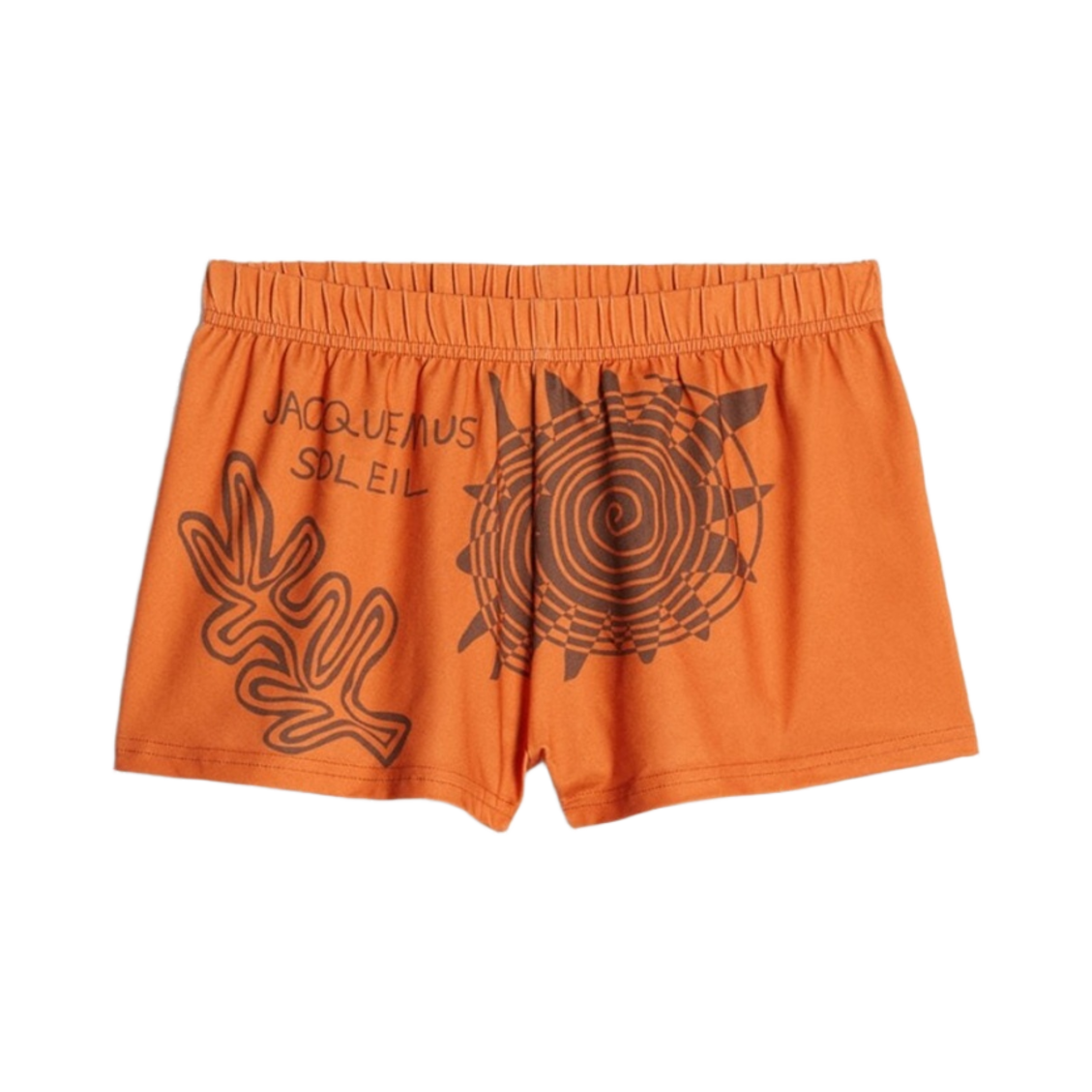 자크뮈스 르 숏 드 바인 썸머 스케치 스윔 쇼츠 프린트 알티 리프 오렌지(Jacquemus Le Short De Bain Summer Sketch Swim Shorts Print Arty Leaf Orange) - 1