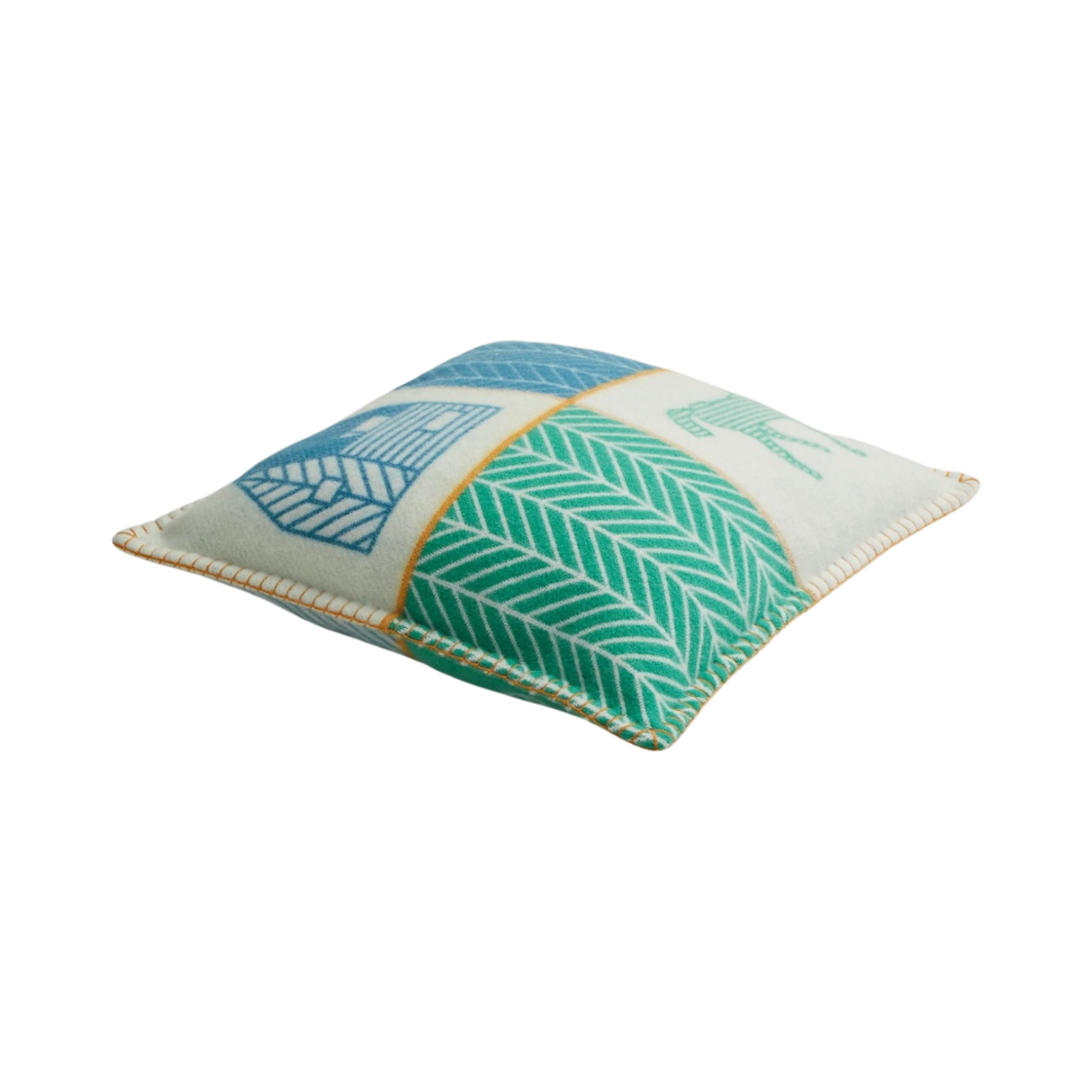 에르메스 아발론 레 까반 쿠션 블루 멍뜨(Hermes Avalon Les Cabanes Cushion Bleu Menthe) - 3