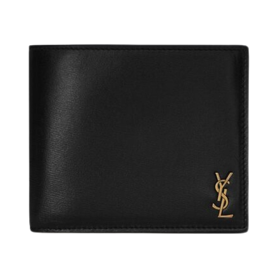 610193-02G0W-1000 Saint Laurent Tiny Cassandre East/West Wallet with Coin Purse in Shiny Leather Black