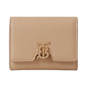 Burberry Grainy Leather TB Compact Wallet Oat Beige