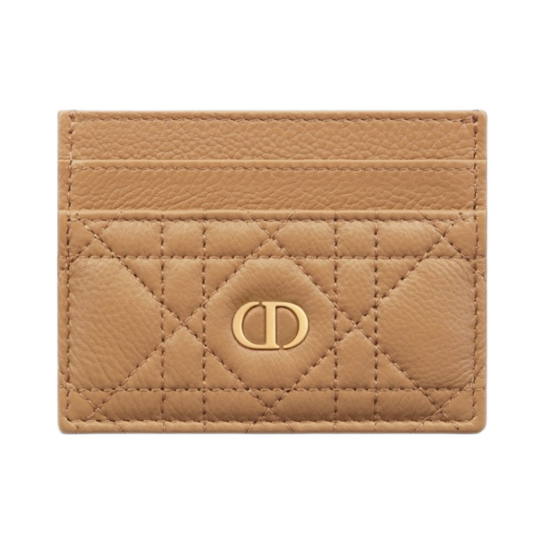 디올 카로 5 슬롯 카드 홀더 미디움 탄 서플 까나쥬 카프스킨(Dior Caro Five Slot Card Holder Medium Tan Supple Cannage Calfskin) - 1