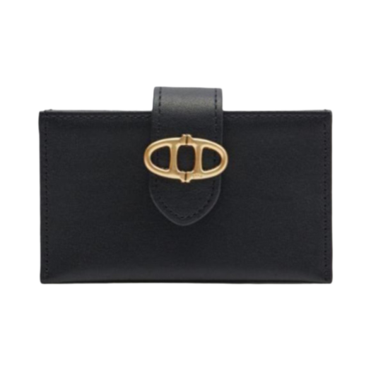 AAHO5E321BK Athe Vanessabruno Alexandra Leather Accordion Card Wallet Black