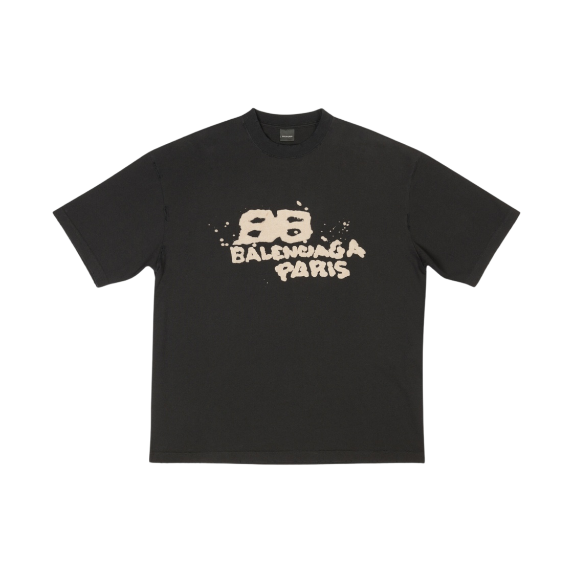 612966TNVN41059 Balenciaga Hand Drawn BB Icon T-Shirt Medium Fit Black