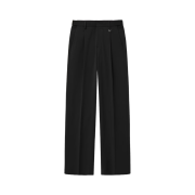 TNGT One-tuck Wide Flap Set-up Slacks Black