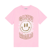 (W) Ganni Smiley T-Shirt Lilac Sachet - 22FW
