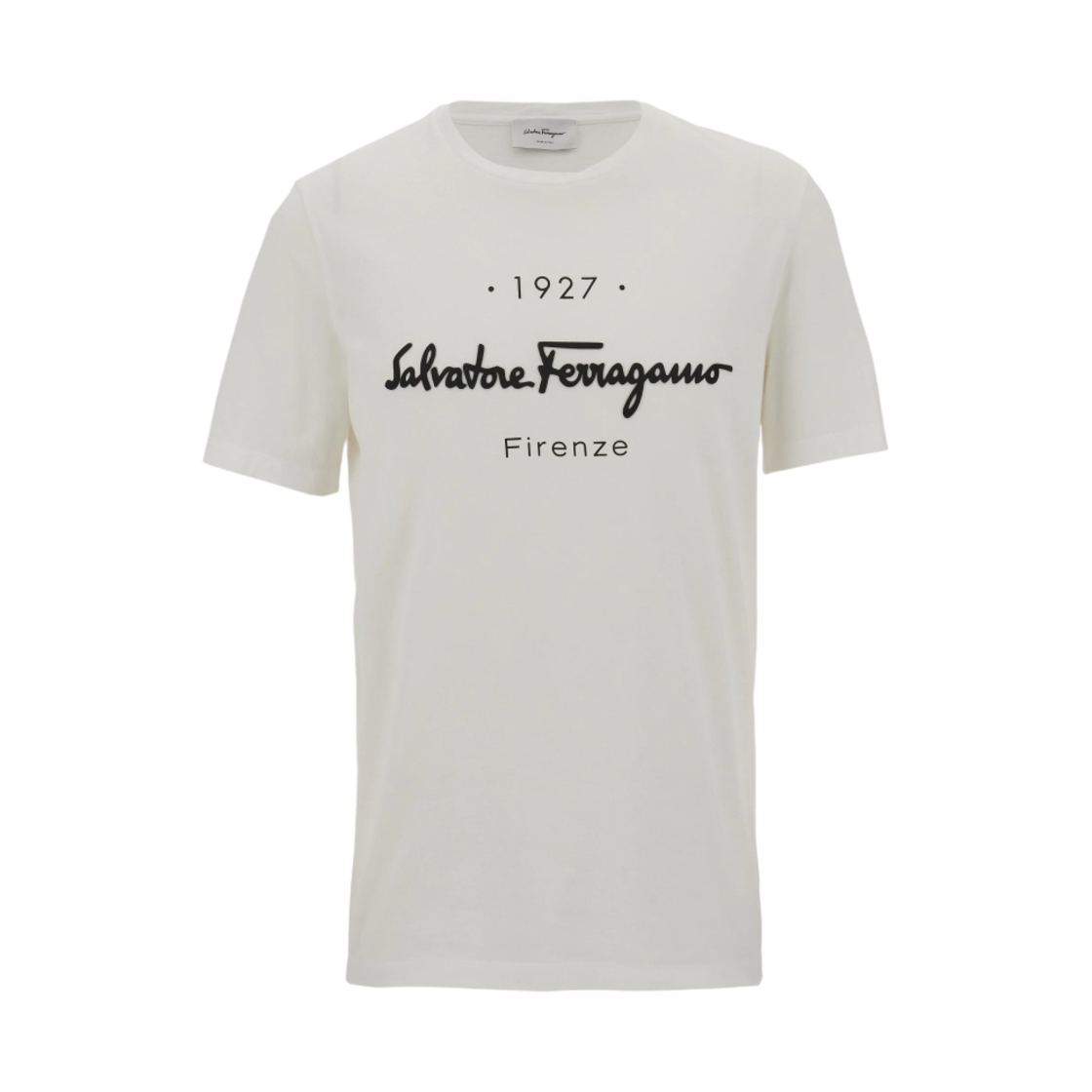 120613-728398 Ferragamo 1927 Signature T-Shirt Optical White Black
