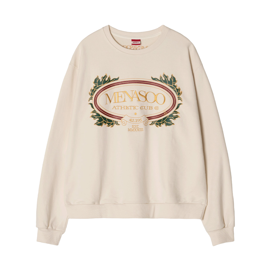 미나수 헤리티지 코튼 맨투맨 스웨트셔츠 크림