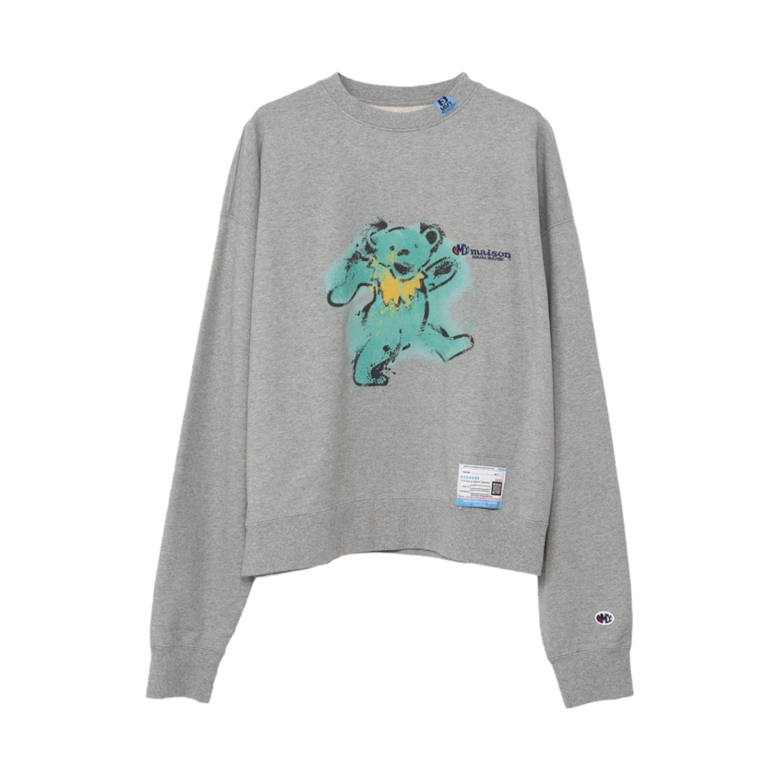 A11PO713-GRAY Maison Mihara Yasuhiro Bear Printed Sweatshirt Gray