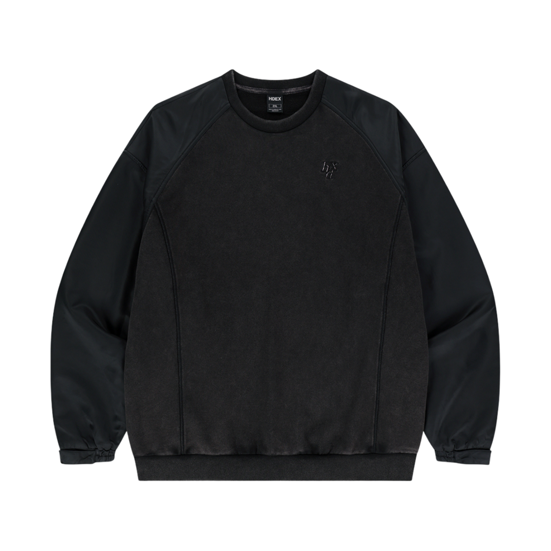 에이치덱스 페이디드 워싱 나일론 믹스 스웨트 셔츠 차콜