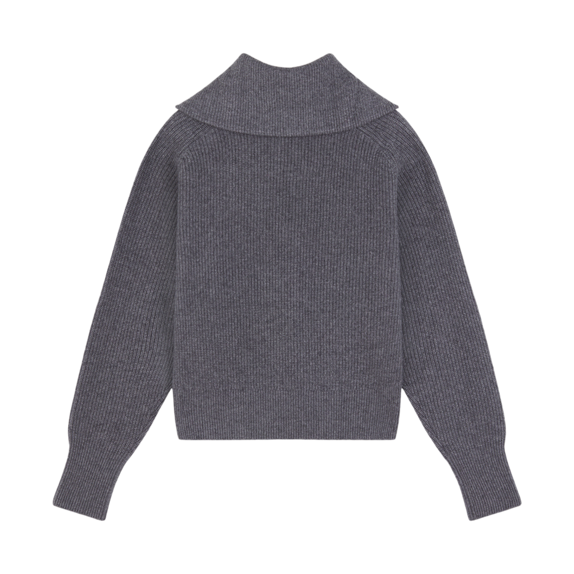 메종 키츠네 볼드 폭스 헤드 패치 하프 집 립드 점퍼 미디움 그레이 멜란지(Maison Kitsune Bold Fox Head Patch Half Zip Ribbed Jumper Medium Grey Melange) - 2