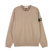 Stone Island 62420 Brushed Organic Cotton Fleece Crewneck Sweatshirt Biscuit - 24FW