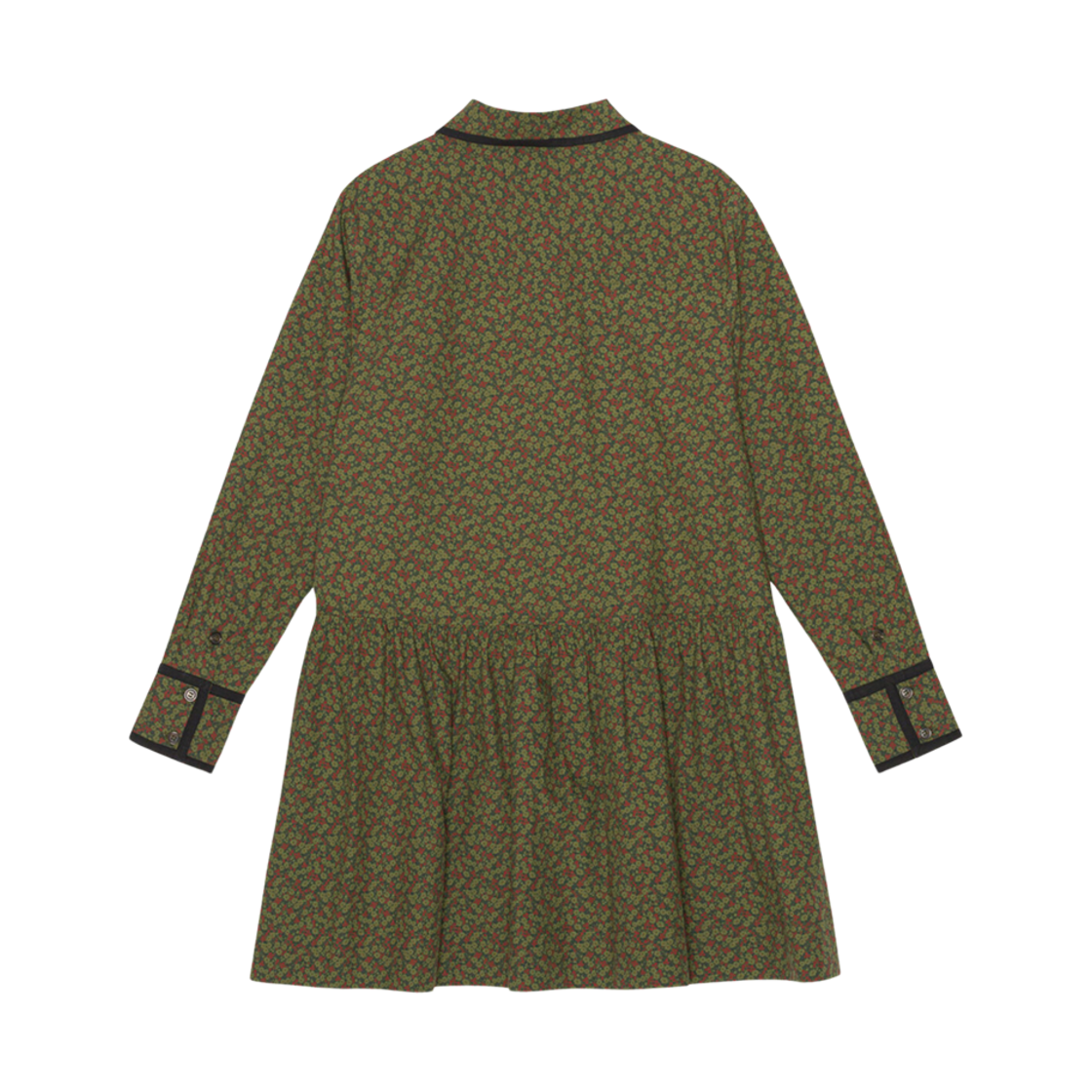 (W) 가니 프린티드 코튼 미니 셔츠 드레스 아보카도((W) Ganni Printed Cotton Mini Shirt Dress Avocado) - 2