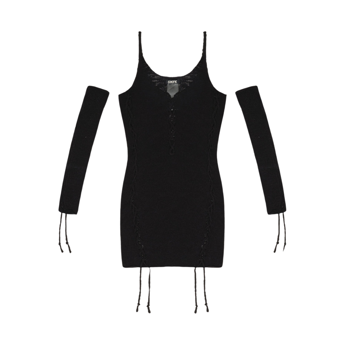 (W) 에스엠에프케이 와일드월드 데저트 타란튤라 니트 드레스 블랙((W) SMFK Wildworld Desert Tarantula Knitted Dress Black)