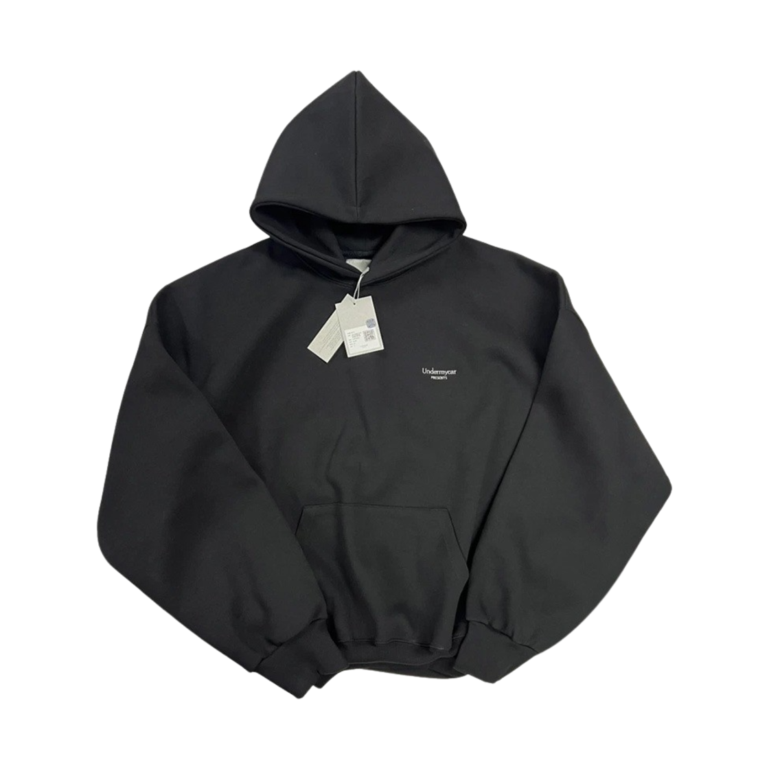 언더마이카 무.10 안티 Fxxking 로고 플레이 오버사이즈 본디드 후디 블랙(Undermycar Mu.10 Anti Fxxking Logo Play Oversized Bonded Hoodie Black)
