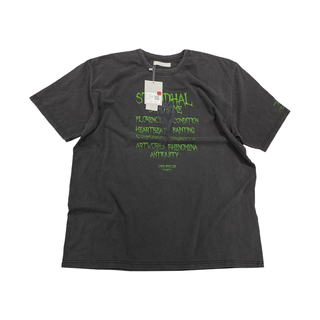 언더마이카 스탕달 빈티지 워시드 티셔츠 그린 애쉬 - 23FW (더현대 서울 한정)