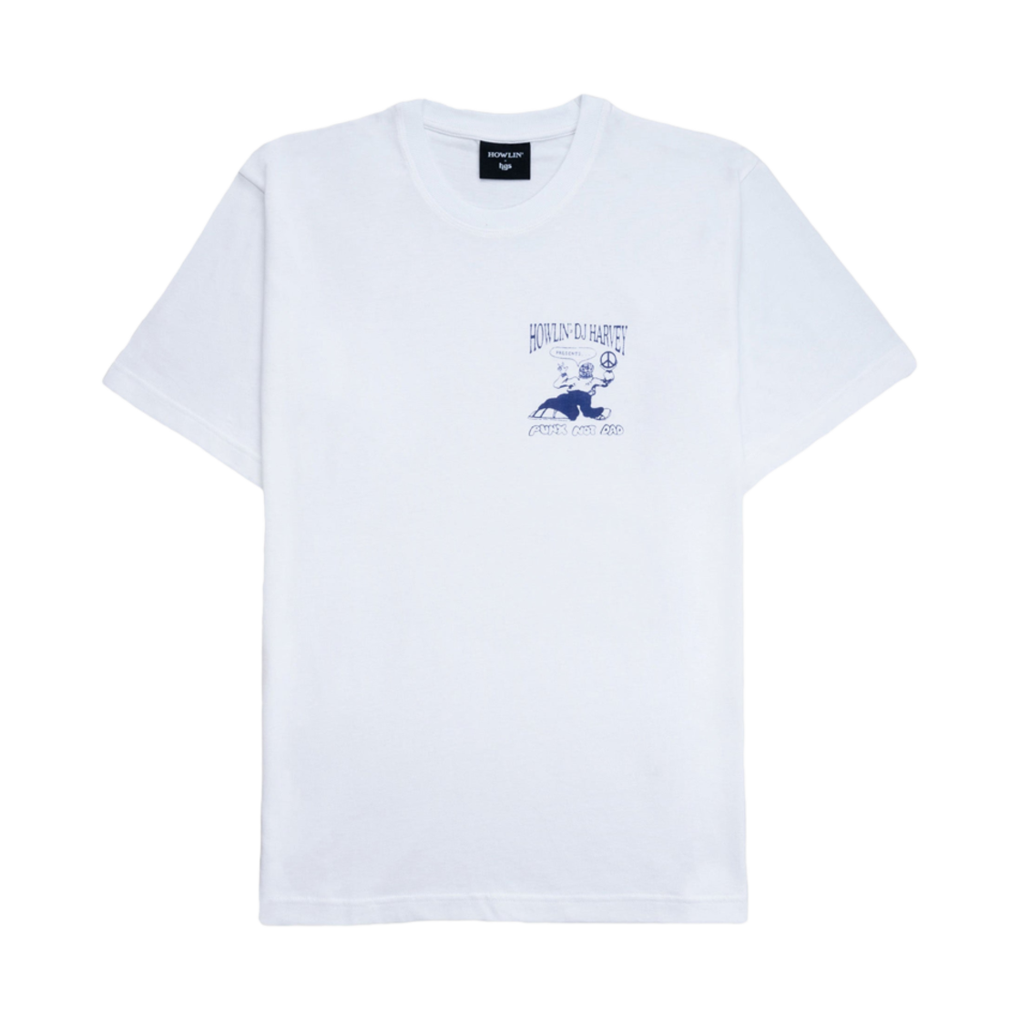 하울린 티셔츠 퍼플 체스트 로고 화이트(Howlin T-Shirt with Purple Chest Logo White)