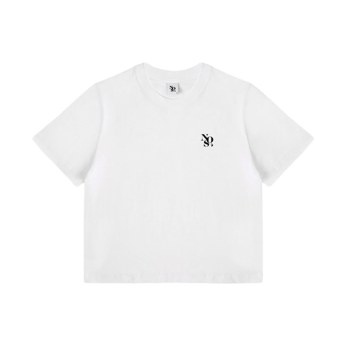 NOS7 메인 로고 크롭 티셔츠 화이트(NOS7 Main Logo Crop T-Shirt White)