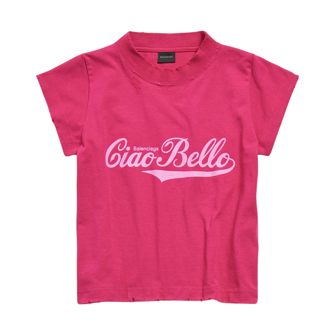 (W) 발렌시아가 차오 벨로 슈렁크 티셔츠 핑크((W) Balenciaga Ciao Bello Shrunk T-Shirt Pink) - 1