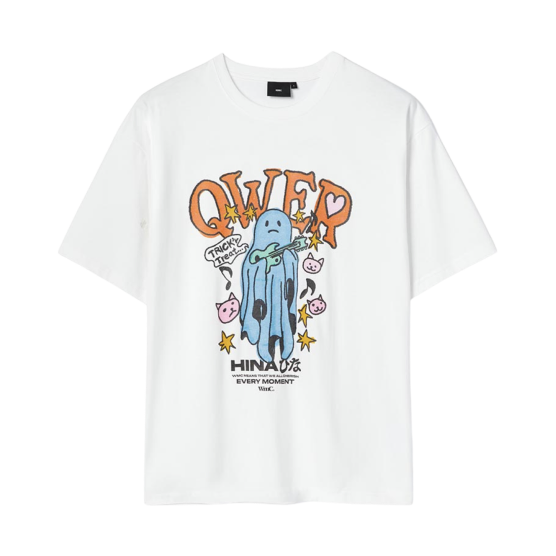 WMC x 히나 QWER 고스트 티셔츠 화이트(WMC x Hina QWER Ghost T-Shirt White) - 1