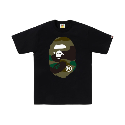 - BAPE Giant 1st Camo Big Ape Head T-Shirt Black Green