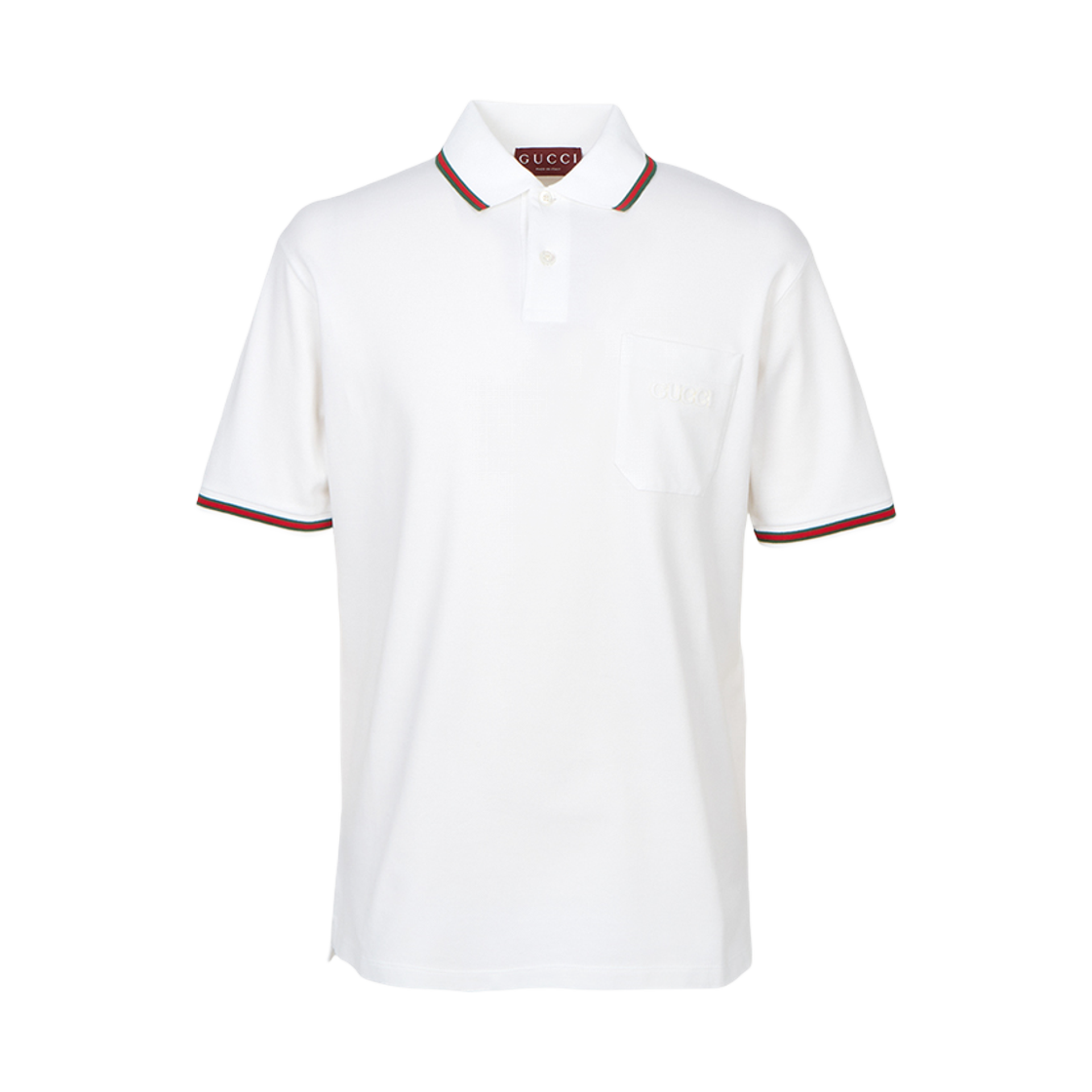 795174-XJG5C-9733 Gucci Collar Short Sleeve T-Shirt White