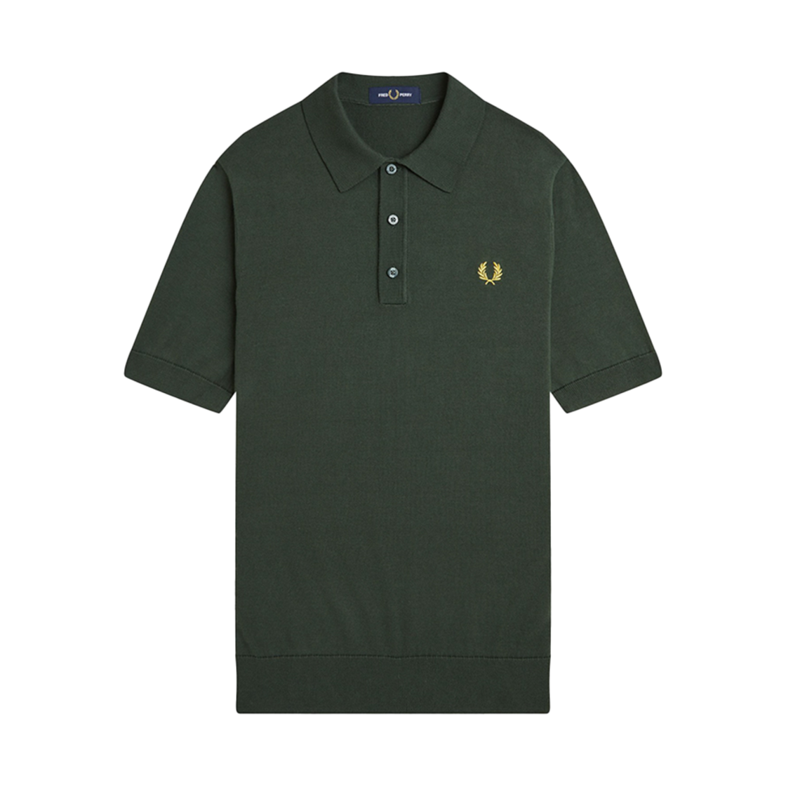 프레드페리 숏 슬리브 코튼 니트 셔츠 코트 그린(Fred Perry Cotton Knitted Shirt Court Green) - 1
