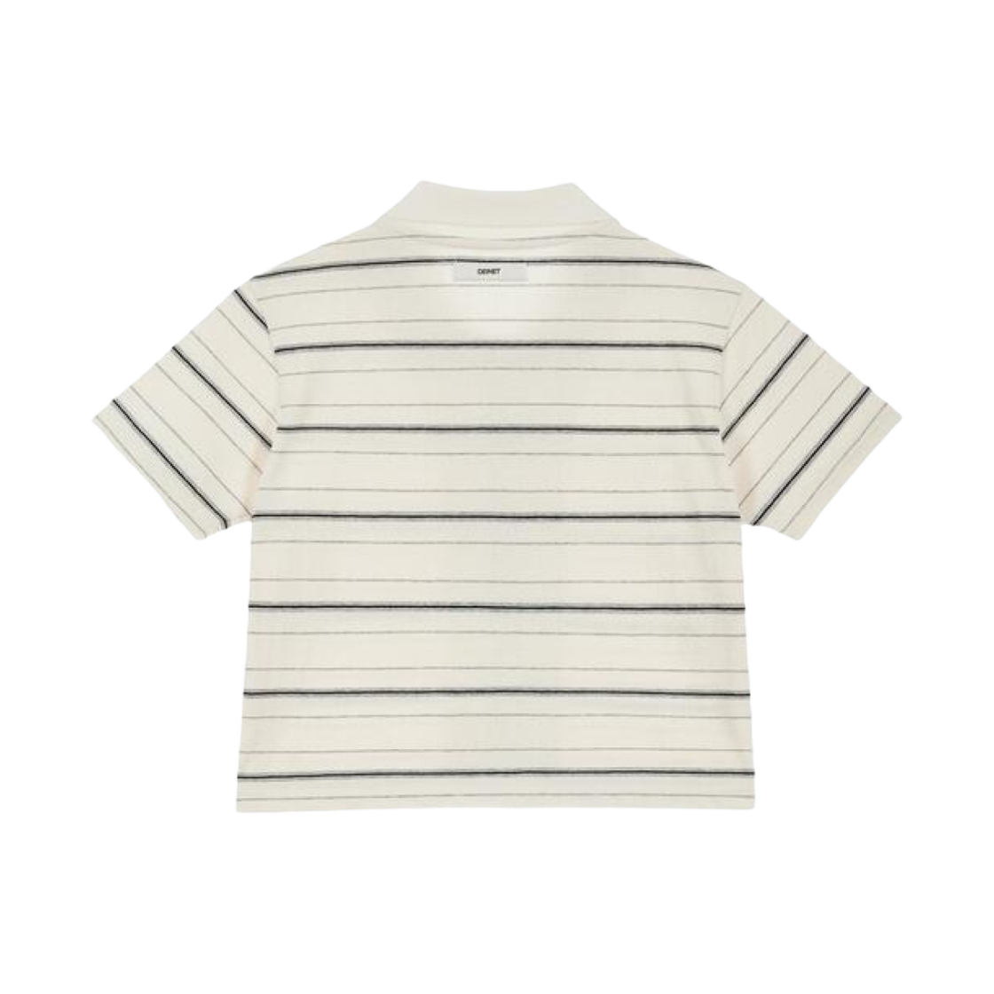 (W) 다이닛 스트라이프 버튼 PK 티셔츠 아이보리((W) Deinet Stripe Button PK T-Shirts in Ivory) - 2