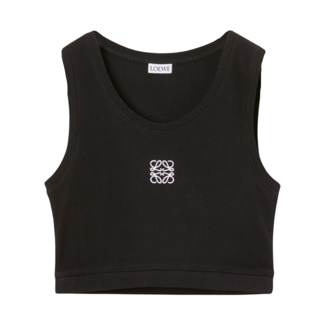 (W) 로에베 아나그램 코튼 크롭 탱크탑 블랙 화이트