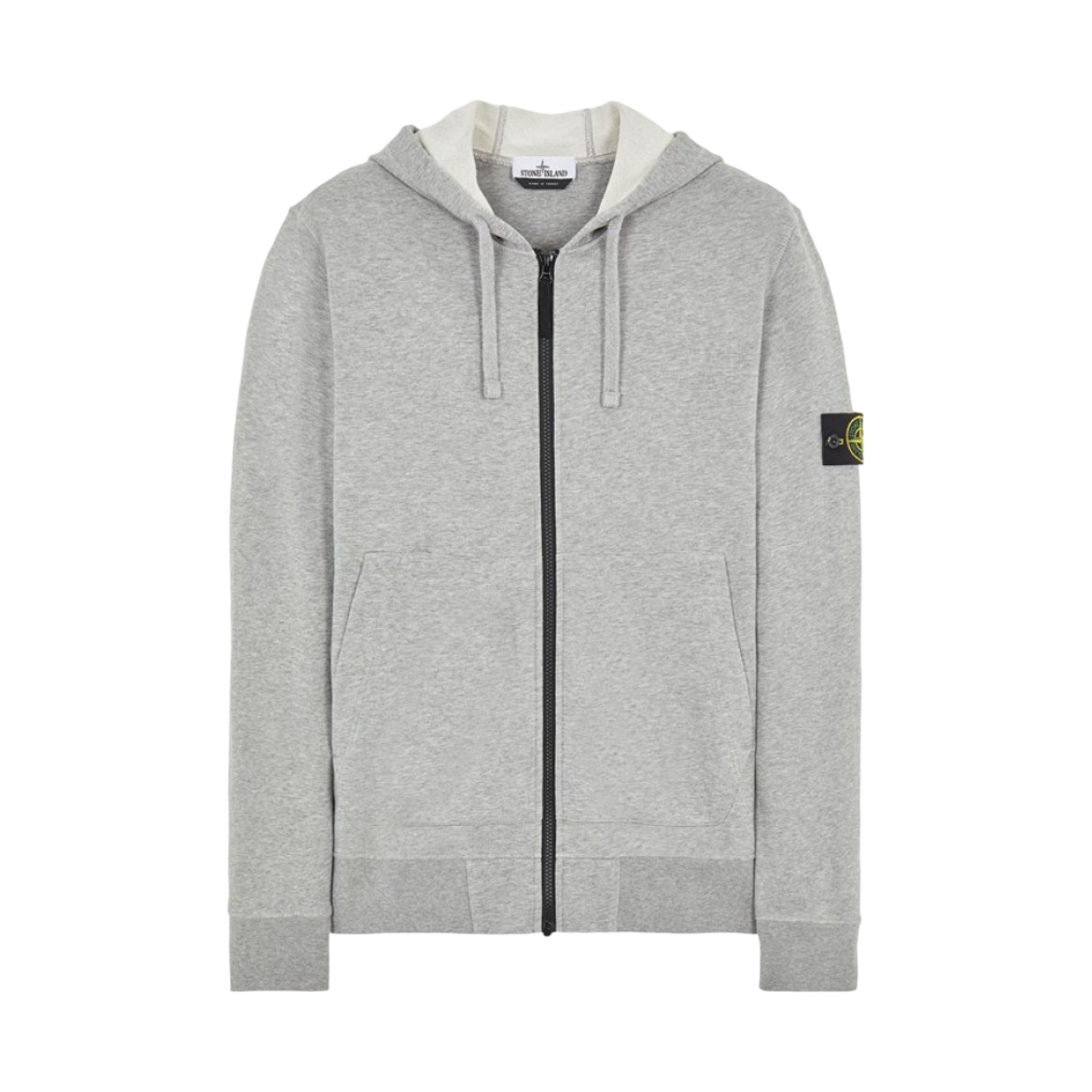 스톤 아일랜드 64251 코튼 플리스 후드 집업 멜란지 그레이 - 22SS(Stone Island 64251 Cotton Fleece Full Zip Hooded Sweatshirt Melange Grey - 22SS) - 1