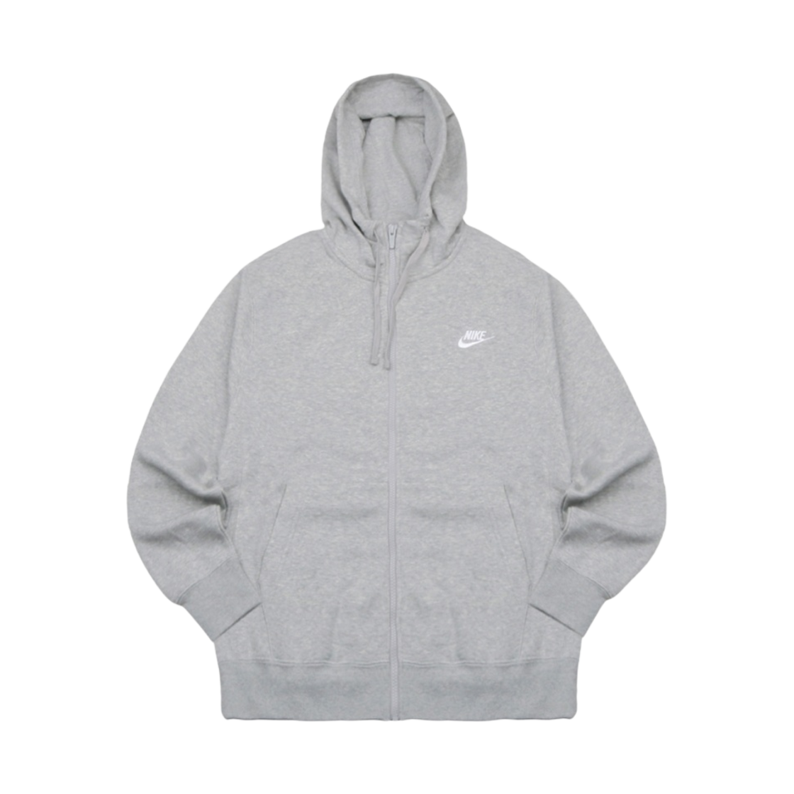 나이키 NSW 클럽 플리스 풀 집 후드 다크 그레이 헤더 - 아시아(Nike NSW Club Fleece Full Zip Hoodie Dark Grey Heather - Asia)
