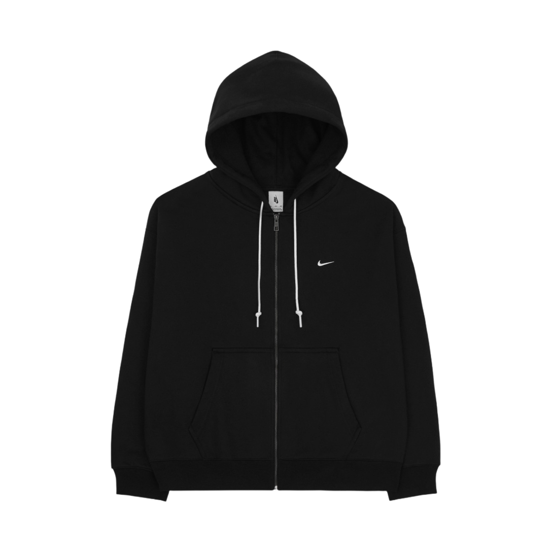 나이키 NRG 솔로 스우시 풀 집업 후드 블랙 - 아시아(Nike NRG Solo Swoosh Full Zip Hoodie Black - Asia)