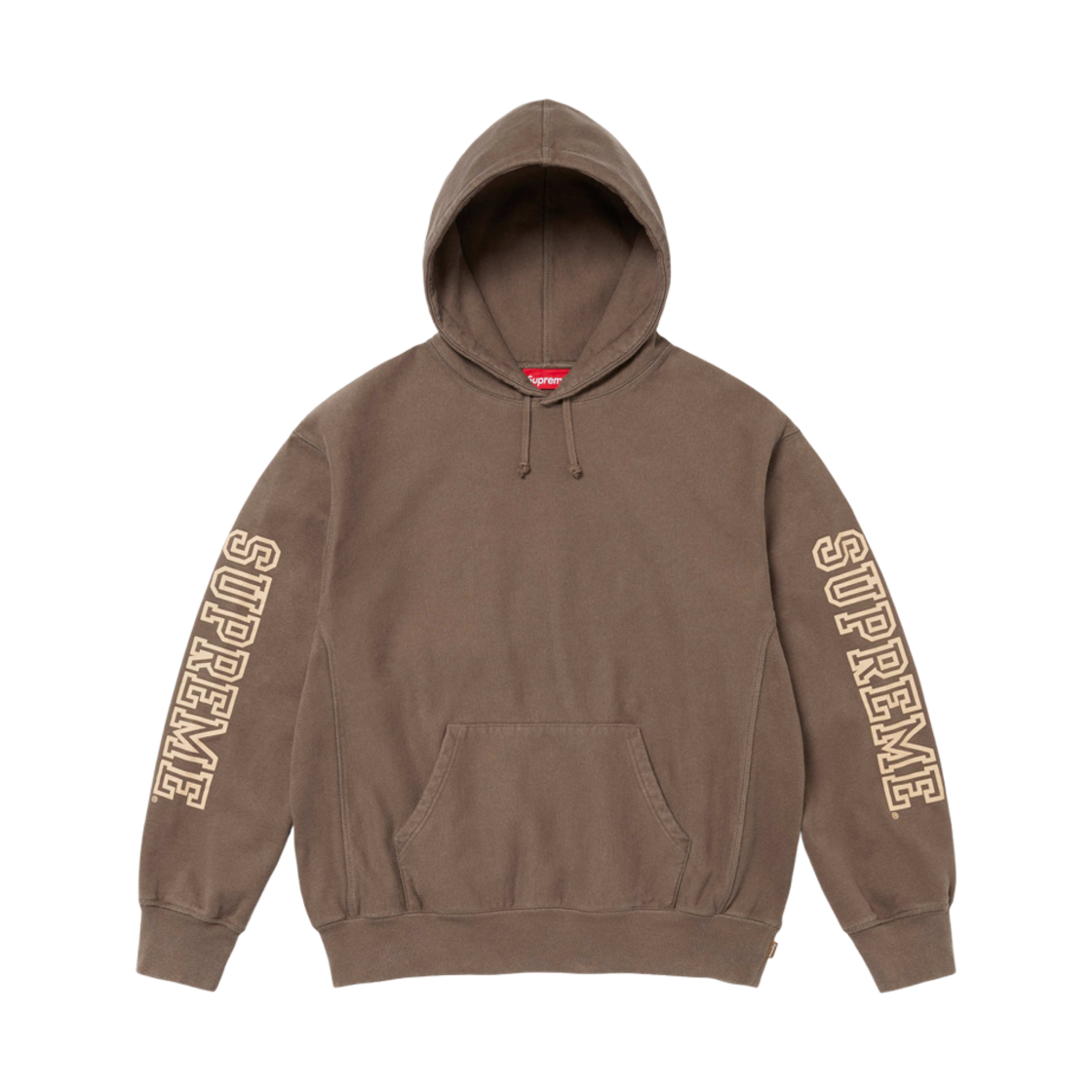 - Supreme Collegiate Sleeve Hooded Sweatshirt Olive Brown - 24FW