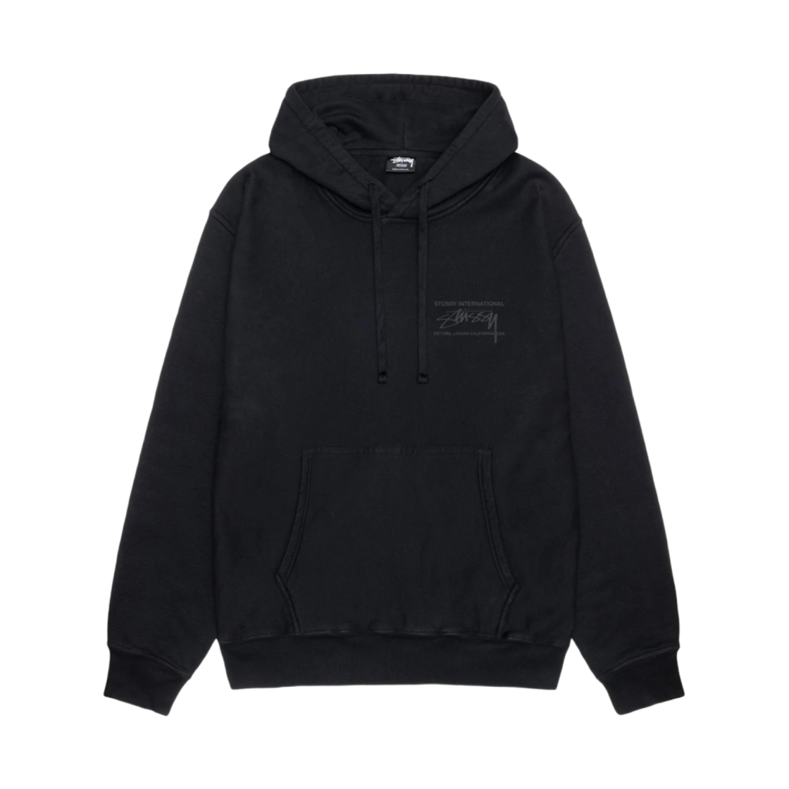 스투시 스무스 인터내셔널 피그먼트 다이드 후드 블랙(Stussy Smooth International Pigment Dyed Hoodie Black) - 2