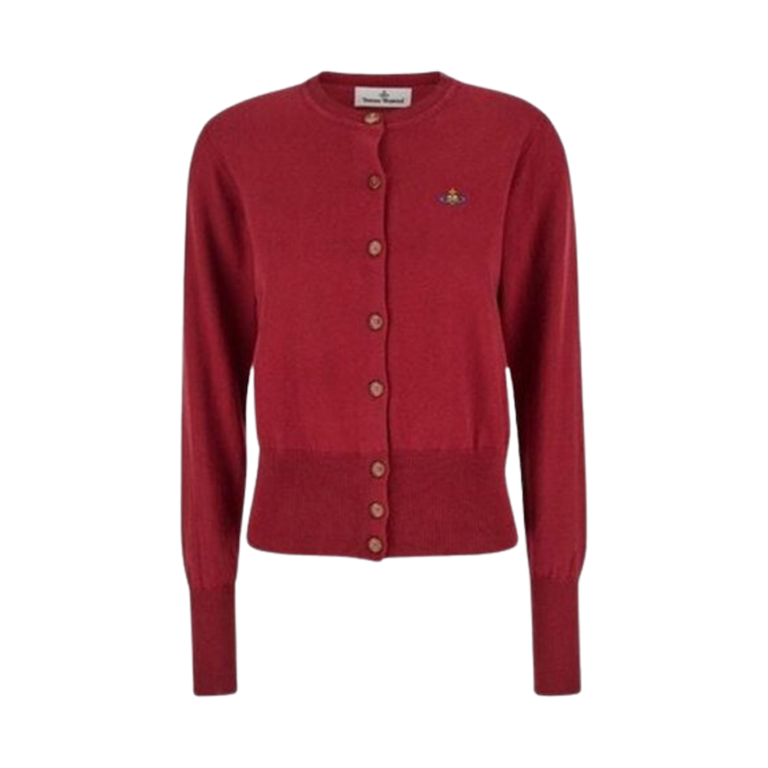 1803002P-Y001V-I409 (W) Vivienne Westwood Bea Crewneck Cardigan Wine