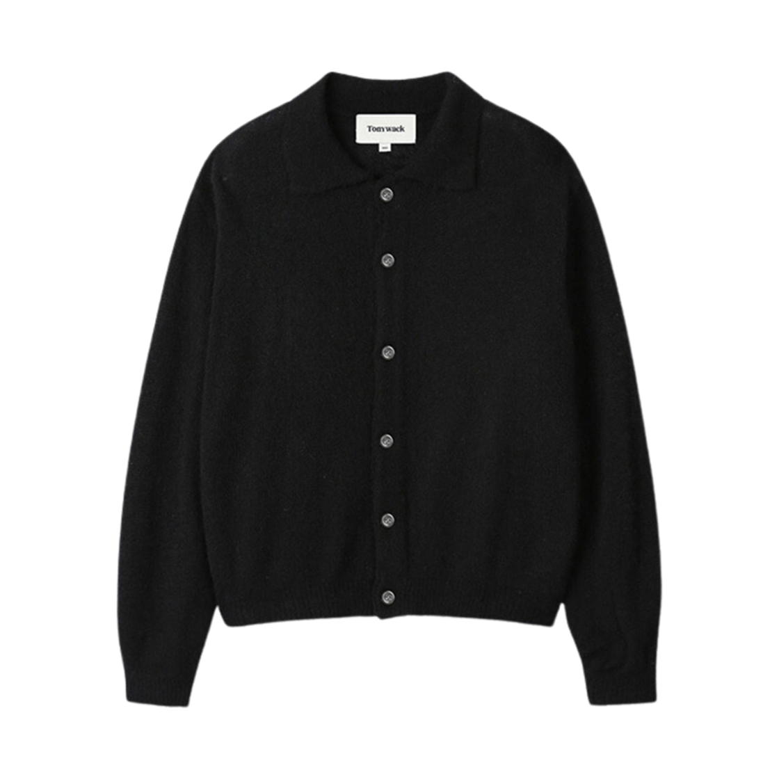 토니웩 베이비 알파카 모헤어 칼라 가디건 블랙(Tonywack Baby Alpaca Mohair Collar Cardigan Black) - 1