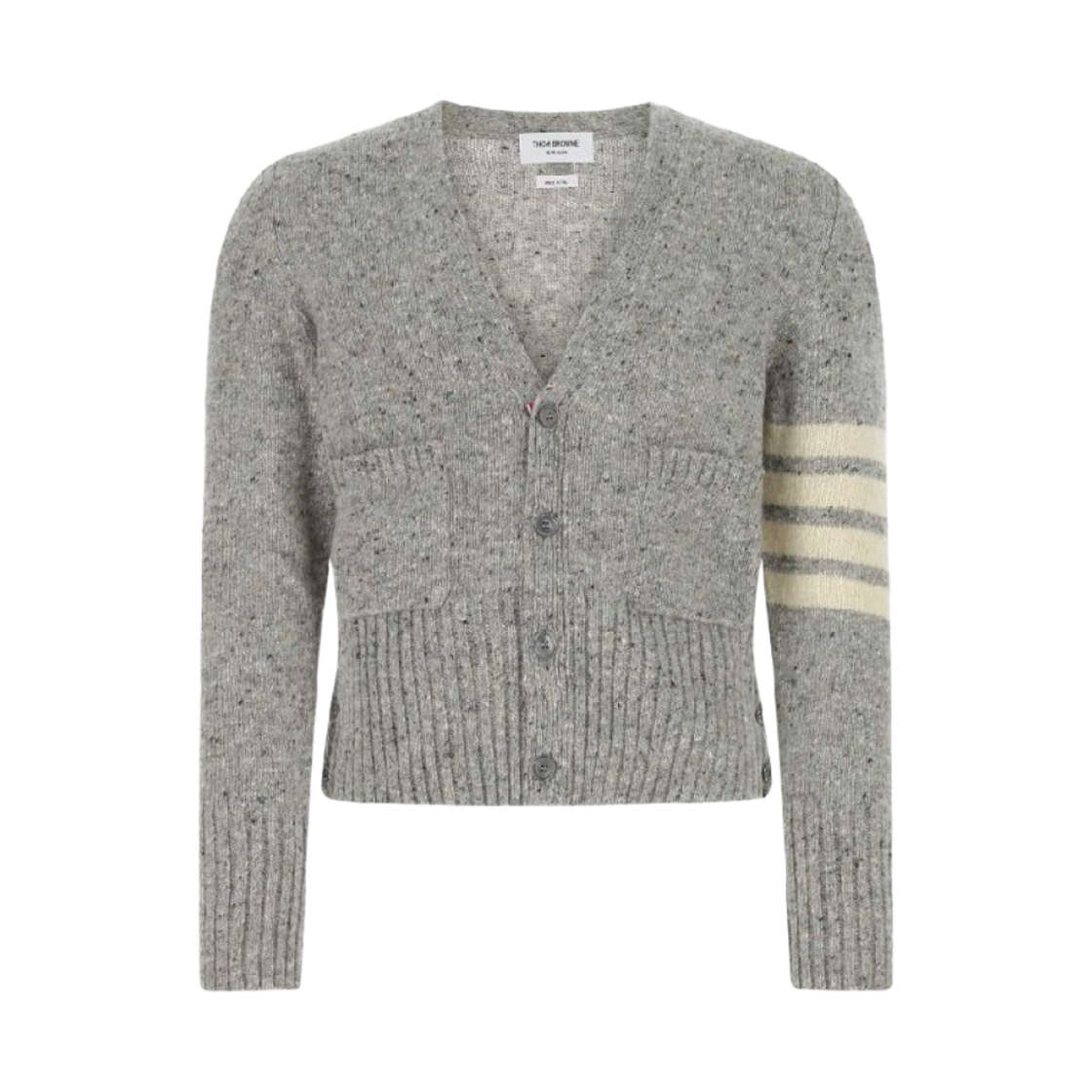 톰브라운 모헤어 트위드 사선 가디건 라이트 그레이(Thom Browne 4-Bar in Mohair Tweed Cardigan Light Gray) - 1