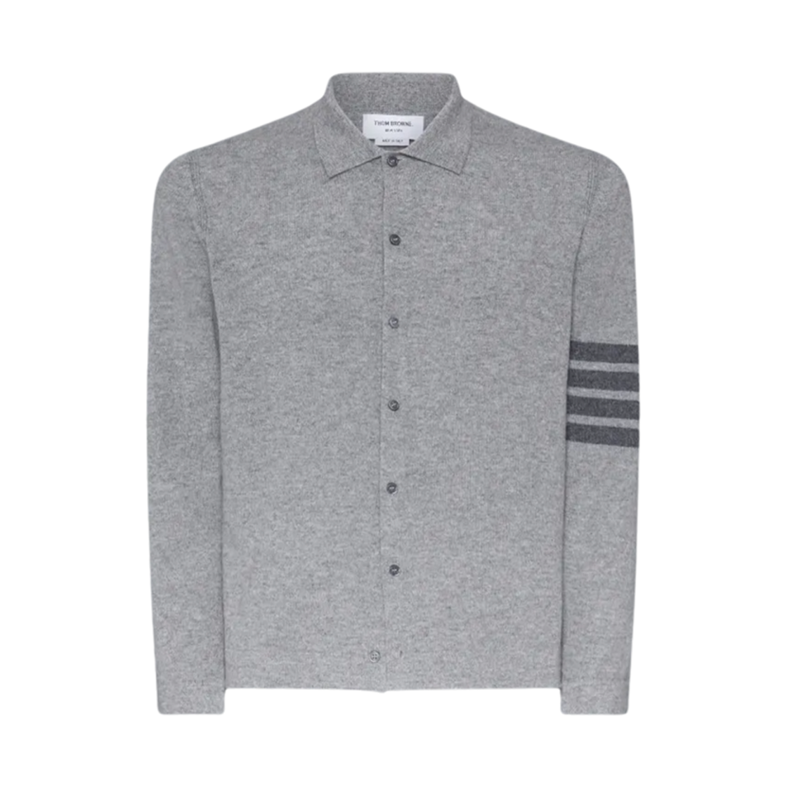 MKL006A-Y2018-055 Thom Browne Cashmere Jersey Stitch 4-Bar Shirt Light Grey - 대표 이미지 #1