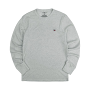 Tommy Hilfiger Thermal Long Sleeve Crew Neck T-Shirt Grey Heather
