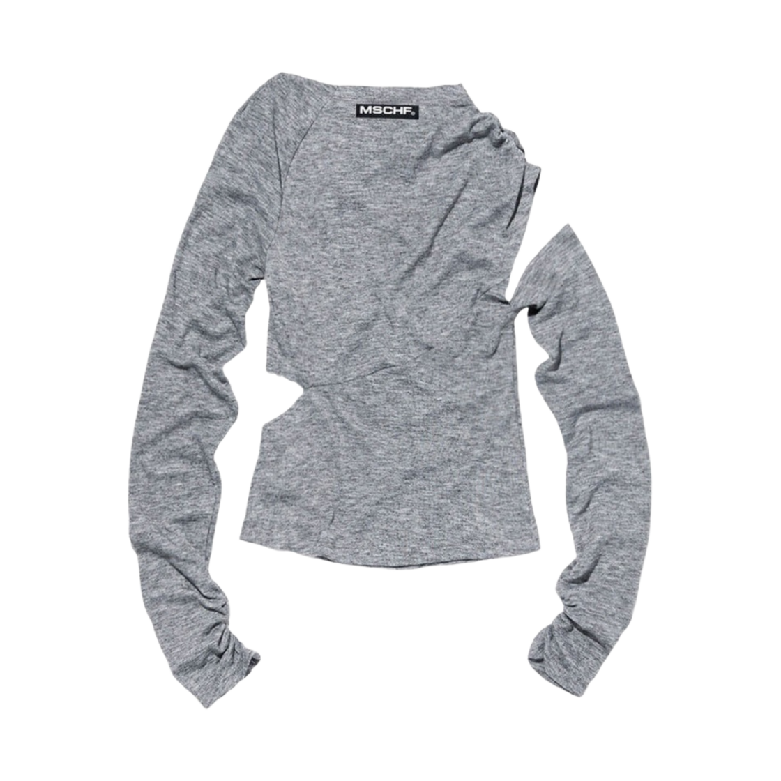 (W) 미스치프 카울 넥 셔링 탑 그레이((W) Mischief Cowl Neck Shirring Top Grey) - 2